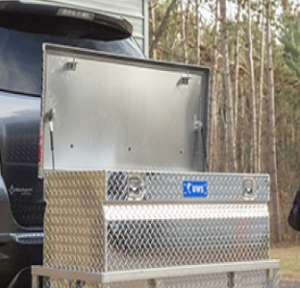 Truck bed with tool box