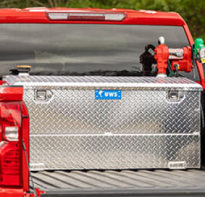 Truck bed with tool box