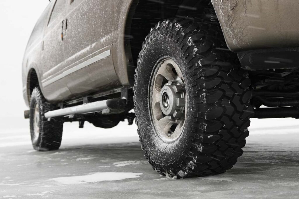 closeup of truck tire